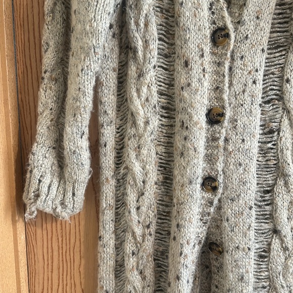 Zara Cable Knit Torn Coat Cardigan - Picture 5 of 16